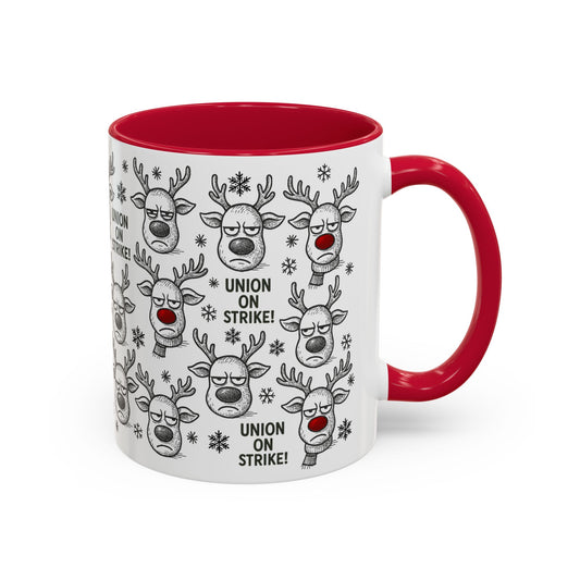 Union on Strike! Reindeer Holiday Coffee Mug (11oz)